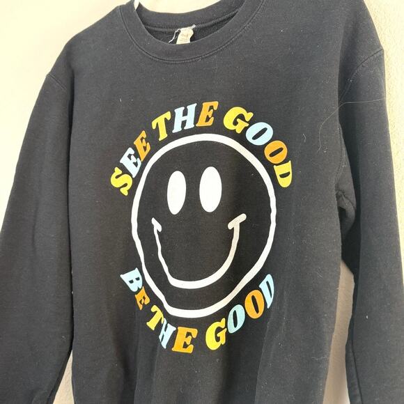 Altard State Graphic Sweatshirt Black Positive Vibes Small Retro Cozy Trendy - Picture 2 of 4